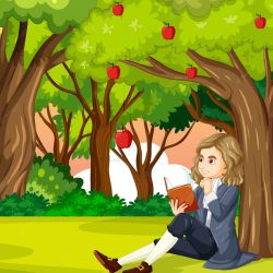 Newton And The Apple Tree